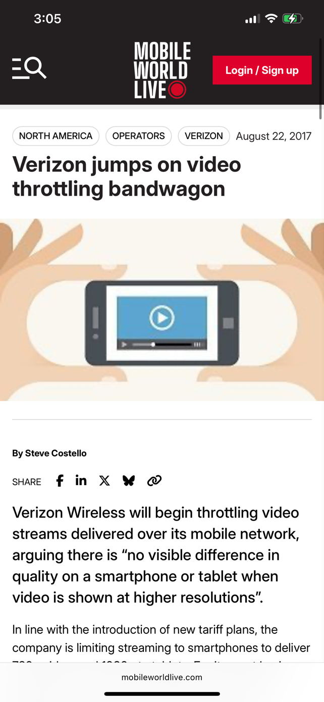 Verizon Claim 10 (961) Throttling Evidence